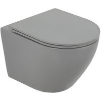 Унитаз BelBagno Colorato подвесной Серый матовый с сиденьем Микролифт арт-BB062CHR-GR/BB062SC-GR — фото 1, Подвесные унитазы