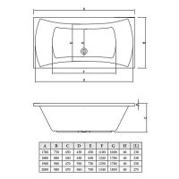 Акриловая ванна C-Bath Talia 200x90 без гидромассажа арт-CBQ004004 — фото 2, Акриловые ванны