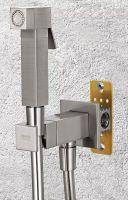 Гигиенический душ со смесителем Remer Qubica Никель брашированный арт-Q64NP — фото 4, Гигиенические души