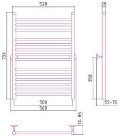 Водяной полотенцесушитель Сунержа Стилье Универсал-53 800х500 Хром арт-00653-8050 — фото 4, Водяные полотенцесушители