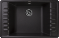GRANFEST Мойка QUARZ 71 1-чаша+крыло 760*480мм черный арт.GF-ZW- арт-71 черный — фото 1, Кухонные мойки