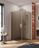 Душевой уголок CEZARES арт-SLIDER-AH-1-100-90/100-BR-Cr — фото 1, Прямоугольные душевые уголки