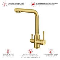 Смеситель для кухни Raglo Золото матовое арт-R81.61.03 — фото 6, Смесители для кухни