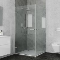 Душевой уголок Ambassador Abner 100х100 профиль Хром стекло прозрачное арт-10011106 — фото 12, Квадратные душевые уголки