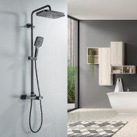 Душевая система Rose R18H с термостатом Черная матовая арт-R1896H-6 — фото 10, Душевые стойки