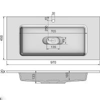 Раковина Jorno Modul 100 Белая арт-Mol.08.100/W — фото 2, Раковины встраиваемые сверху