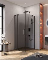 Душевой уголок CEZARES арт-SLIDER-AH-1-90-70/80-GRIGIO-NERO — фото 1, Прямоугольные душевые уголки