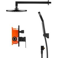 Душевая система Swedbe Platta Черная матовая арт-5554B — фото 6, Встраиваемые душевые комплекты