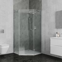 Товар: Душевой уголок Ambassador Diamond 90х90 профиль Хром стекло прозрачное арт-12011111R - фото 1 Душевой уголок Ambassador Diamond 90х90 профиль Хром стекло прозрачное арт-12011111R — фото 1, Душевые уголки трапеция