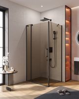 Душевой уголок CEZARES арт-SLIDER-AH-1-80-100/110-BR-NERO — фото 1, Прямоугольные душевые уголки