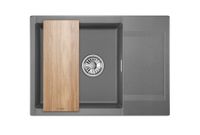 Granula-ES-, кухонная мойка, кварц, ESTETICA арт-7003, ГРАФИТ — фото 3, Кухонные мойки