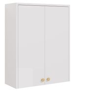 Шкаф LUNO, подвесной 60см, 2дв.,белый глянец арт-99.2006 — фото 2, Шкафы для ванной