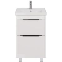 Тумба PRIME, 60 см, подвесная/напольная, 2 ящика, белый глянец арт-99.9300 — фото 2, Тумбы под раковину