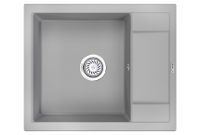 Granula-, кухонная мойка, кварц арт-6002, АЛЮМИНИУМ — фото 1, Кухонные мойки