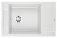 Granula- (БЕЛЫЙ), кухонная мойка, кварц арт-7806, АРКТИК — фото 1, Кухонные мойки