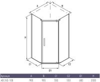 Душевой уголок Alex Baitler 100х100 профиль Хром стекло тонированное арт-AB245-100 — фото 7, Душевые уголки трапеция