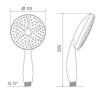 Ручной душ Melodia della vita Prime Хром арт-MKP20560P — фото 2, Лейки для душа