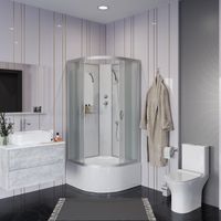 Душевая кабина Niagara Classic NG-2307-14BK (80х80х200) высокий поддон(40см),стекло матовое,4 места арт-23071424BK — фото 3, Душевые кабины