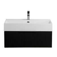 Тумба подвесная под раковину с выдвижным ящиком CEZARES PREMIUM Plisse Nero opaco арт-55417 — фото 1, Тумбы под раковину