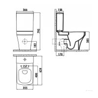 Унитаз биде Creavit Solo Белый без бачка и сиденья арт-SO361-00CB00E-0000 — фото 3, Напольные унитазы