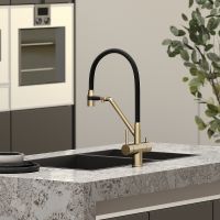 Смеситель для кухни Sancos Dora Золото брашированное Черный арт-SC4003BG — фото 8, Смесители для кухни