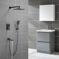 Душевая система Rose R28H Черная матовая арт-R2835H — фото 6, Встраиваемые душевые комплекты