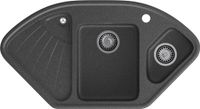GRANFEST Мойка CORNER 1040E угловая 1,5-чаши+крыло 1039*560мм графит арт.GF- арт-C-1040E графит — фото 2, Кухонные мойки