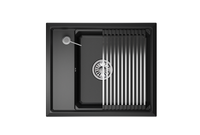 Granula-KS- (чёрный металлик), кухонная мойка, кварц арт-6004, ШВАРЦ — фото 1, Кухонные мойки