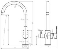 Смеситель д/кухни, R-излив, с подключением к фильтру, арт. арт-K27 — фото 2, Смесители для кухни