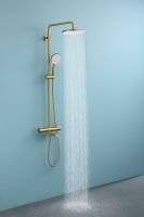 Душевая система Raglo с термостатом Золото матовое арт-R20.26.03 — фото 9, Душевые стойки