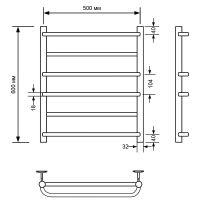 Водяной полотенцесушитель Comfysan Puro W-6 60x50 Белый матовый арт-012892 — фото 3, Водяные полотенцесушители