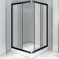 Душевой уголок Radomir Дрим 110x100 L профиль Черный стекло прозрачное арт-1-03-6-1-0-1230 — фото 1, Прямоугольные душевые уголки