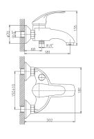 Смеситель для ванны Haiba Хром арт-HB3221 — фото 2, Смеситель для ванны
