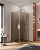 Душевой уголок CEZARES арт-SLIDER-AH-1-100-70/80-BR-Cr — фото 1, Прямоугольные душевые уголки