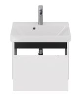 Тумба Luxury, 55 см, подвесная, 1 ящик, белый матовый арт-99.2009 — фото 13, Тумбы под раковину