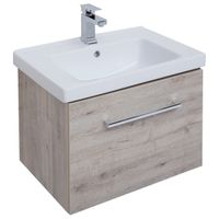 Тумба BIG INN, 65 см, подвесная, 1 ящик + выдвижной внутренний ящик, дуб кантри арт-77.0202D — фото 4, Тумбы под раковину