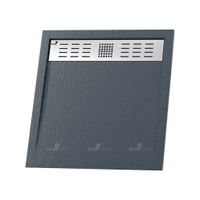 Душевой поддон  80*80*2,5 RGW STM-088G Графит/Квадрат  Каменный (решётка хром) арт-14202088-02 — фото 1, Душевые поддоны из искусственного камня