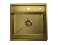 Granula-KS-, стальная кухонная мойка KITCHEN SPACE арт-5051, ЗОЛОТО САТИН — фото 1, Кухонные мойки