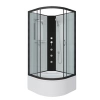 Душевая кабина Niagara Classic NG-6709-14BKG (100х100х200)высокий поддон(45см),черный,стекло прозрач арт-67091414BKG — фото 1, Душевые кабины