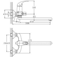 Товар: Смеситель для ванны Haiba универсальный Хром арт-HB2215 - фото 2 Смеситель для ванны Haiba универсальный Хром арт-HB2215 — фото 2, Смеситель для ванны