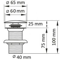 Донный клапан CeramaLux без перелива арт-RD002 — фото 2, Донные клапаны
