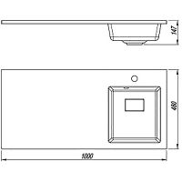 Раковина Florentina Аванти 100 R с местом под стиральную машину Белая арт-10.310.0R100.001 — фото 2, Раковины встраиваемые сверху