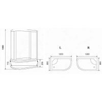 Душевой уголок Parly 120x80 R ZFM1201R профиль Хром матовый стекло матовое арт-9213 — фото 7, Асимметричные душевые уголки