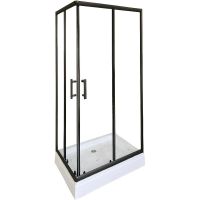 Душевой уголок Parly 100х80 8420 профиль Черный стекло прозрачное арт-QZ81B — фото 1, Прямоугольные душевые уголки