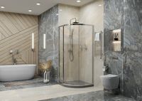 Душевой уголок Ambassador Kingston 100х100 профиль Хром стекло прозрачное арт-14011113 — фото 3, Душевые уголки четверть круга