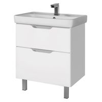 Товар: Тумба Q PLUS, 70 см, подвесная/напольная, 2 ящика, с опорами, белый глянец арт-99.0005 - фото 1 Тумба Q PLUS, 70 см, подвесная/напольная, 2 ящика, с опорами, белый глянец арт-99.0005 — фото 1, Тумбы под раковину