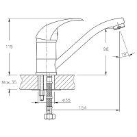 Смеситель для кухни Haiba Хром арт-HB4515 — фото 2, Смесители для кухни