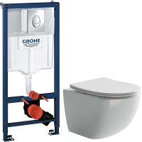 Комплект унитаза Ceramicanova Forma CN3009 с инсталляцией Grohe Rapid SL 38721001 с сиденьем Микроли арт-CN3009+38721001 — фото 1, Комплекты унитаз + инсталляция