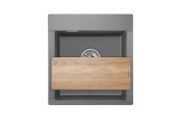 Granula-ES- (ЧЁРНО-СЕРЫЙ), кухонная мойка, кварц, ESTETICA арт-4701, ГРАФИТ — фото 3, Кухонные мойки