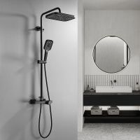 Душевая система Rose R18H с термостатом Черная матовая арт-R1896H-6 — фото 7, Душевые стойки